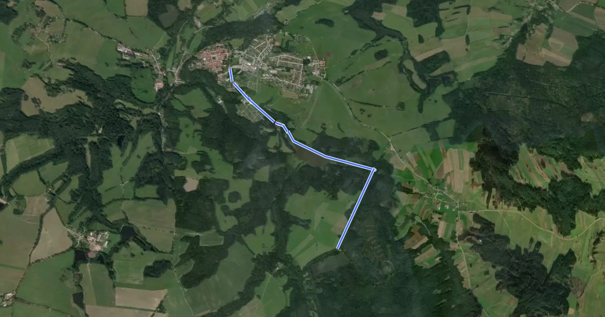 Маршрут NS Novohradské příhraniční rybníky на спутниковом снимке