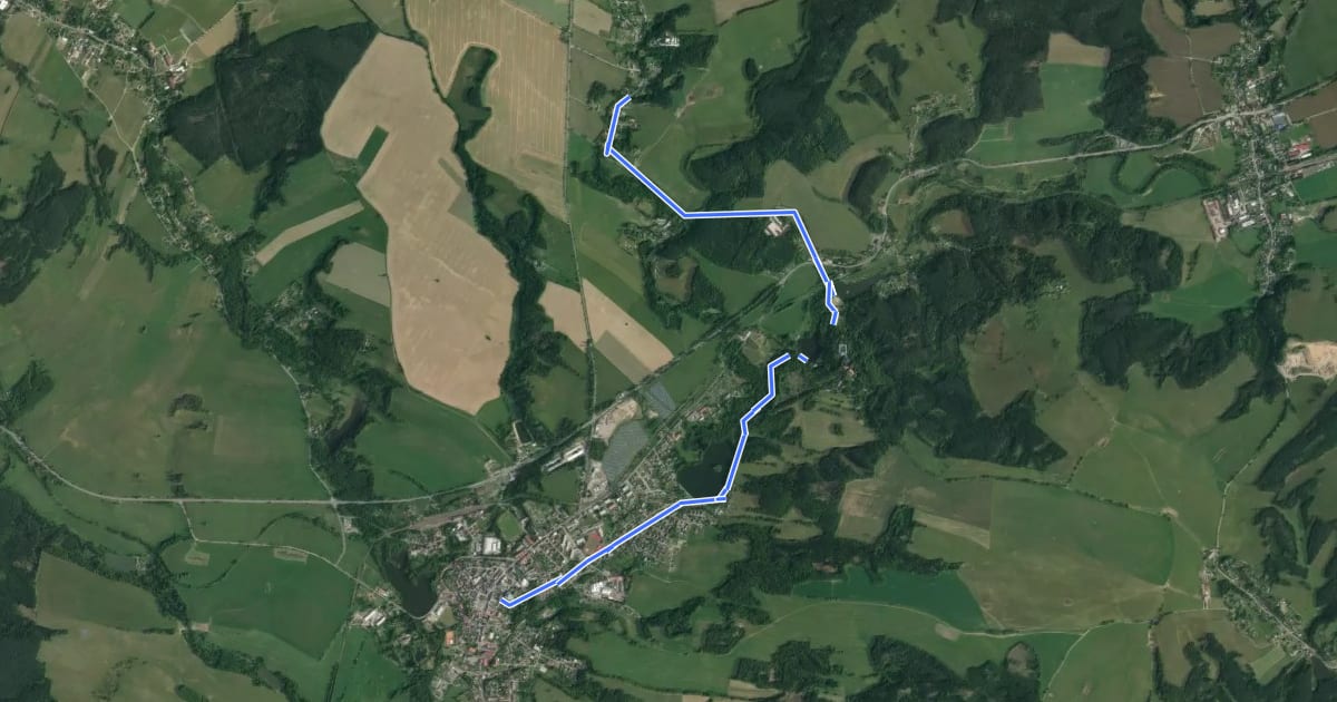 Маршрут NS Putování skřítka Javorníčka za Hochwaldským mužíčkem на спутниковом снимке