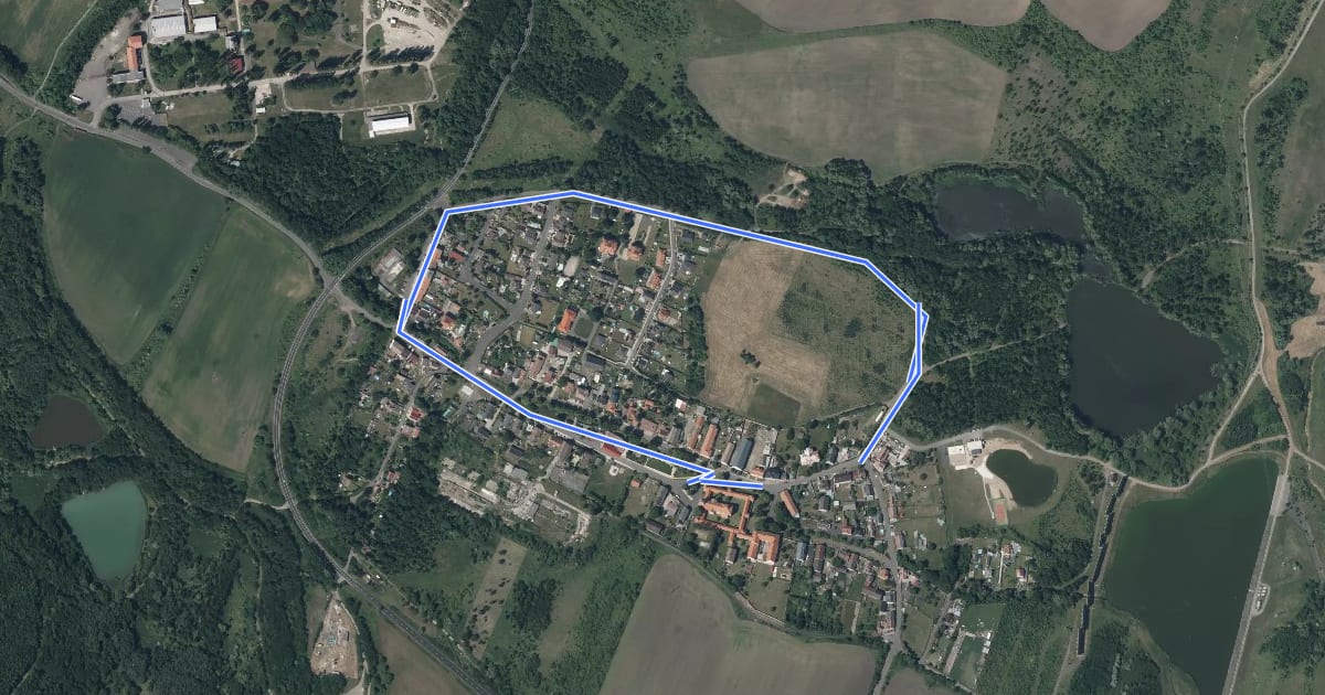 Маршрут NS Radčický okruh на спутниковом снимке