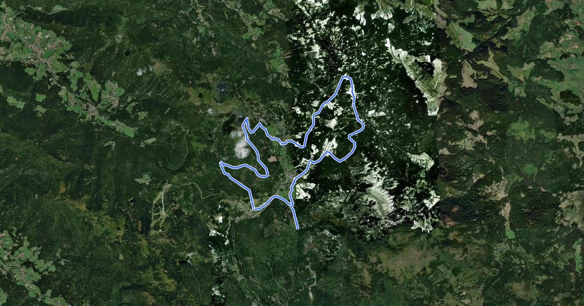 Маршрут NS Sklářská на спутниковом снимке