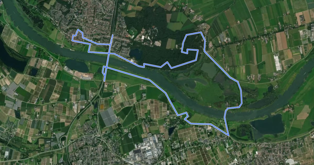 Маршрут NS-wandeling Blauwe Kamer на спутниковом снимке