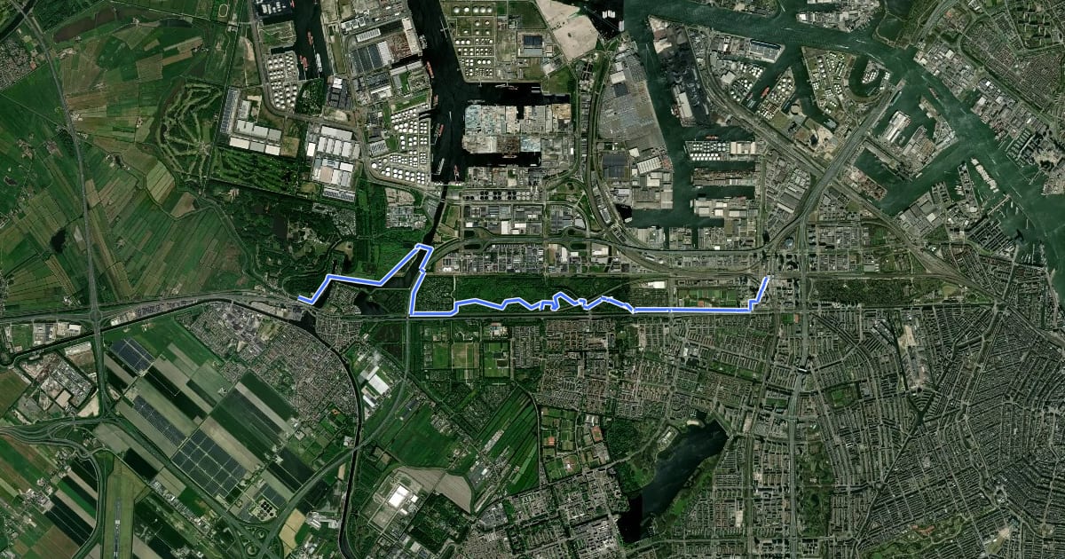 Маршрут NS-wandeling De Bretten на спутниковом снимке