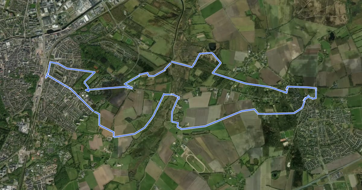 Маршрут NS-wandeling Drentsche Aa на спутниковом снимке