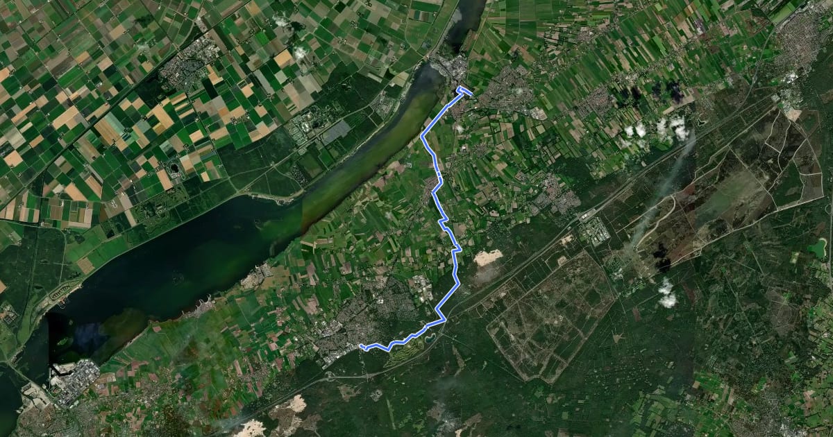 Маршрут NS-wandeling Elburg на спутниковом снимке