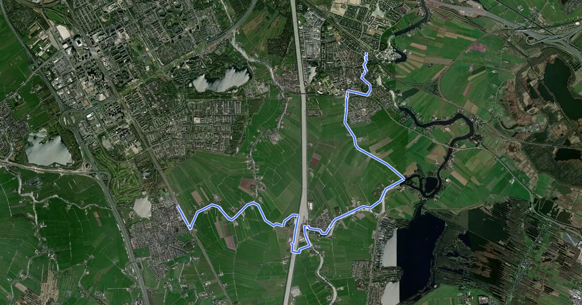 Маршрут NS-wandeling Gein en Vecht на спутниковом снимке