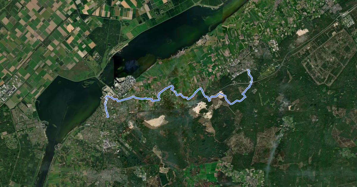 Маршрут NS-wandeling Hierdense Poort на спутниковом снимке