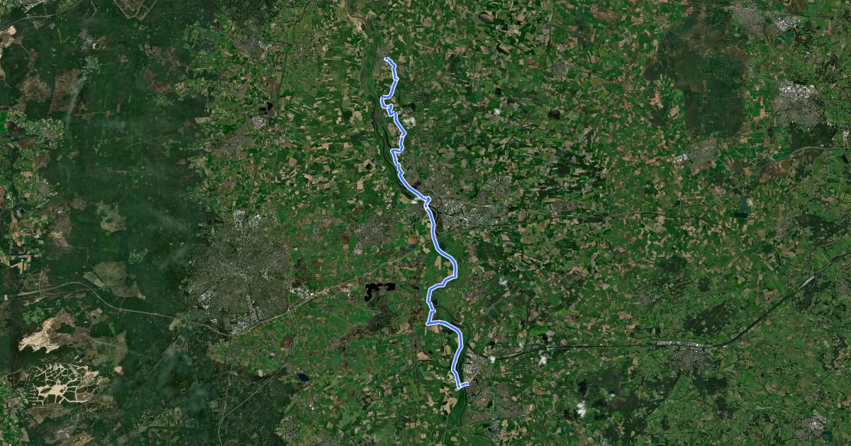 Маршрут NS-Wandeling IJsselvallei на спутниковом снимке