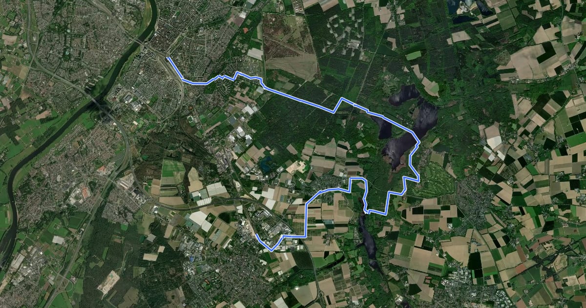 Маршрут NS-wandeling Krickenbecker Seen на спутниковом снимке