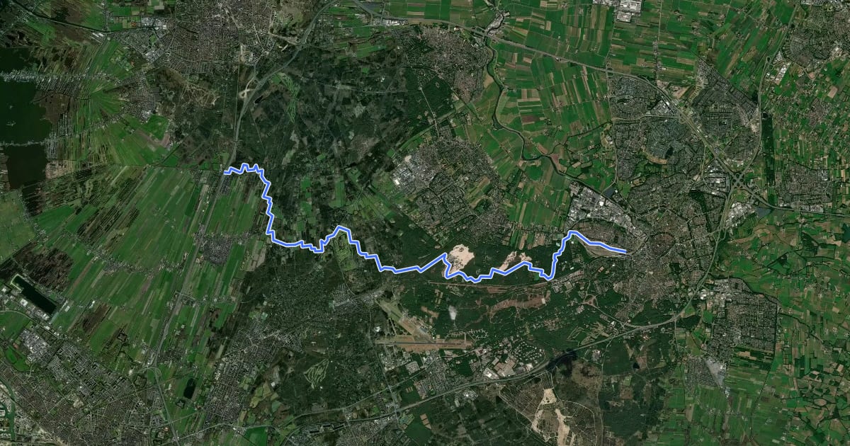 Маршрут NS-wandeling Lange Duinen на спутниковом снимке