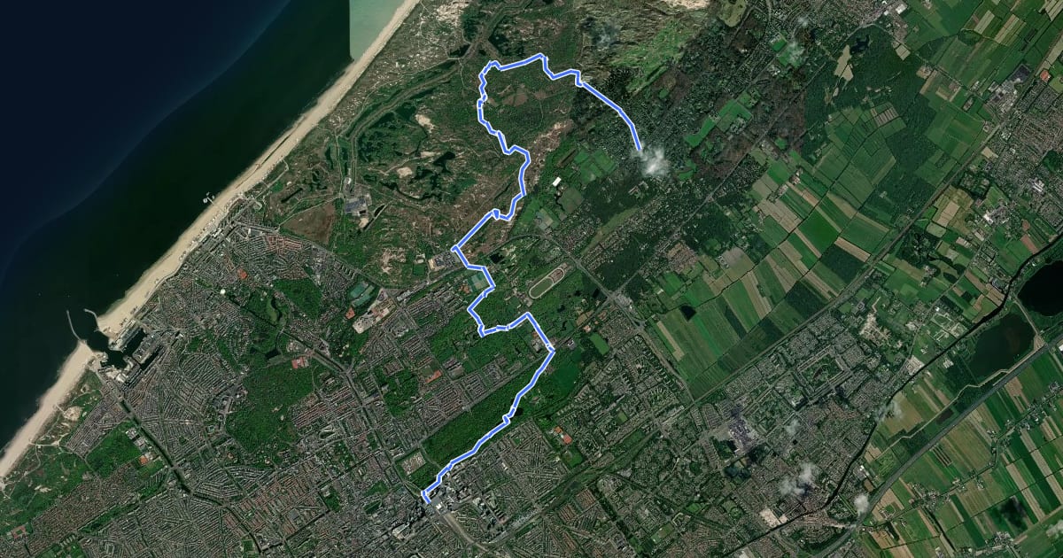 Маршрут NS-wandeling Meijendel на спутниковом снимке
