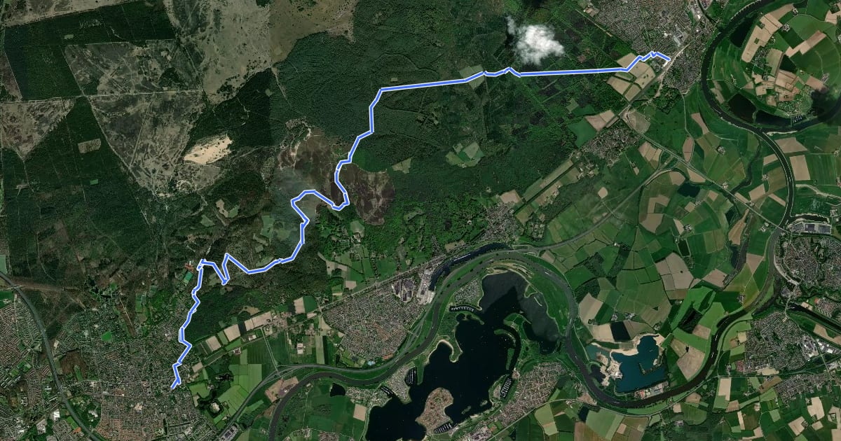 Маршрут NS-wandeling Veluwezoom на спутниковом снимке