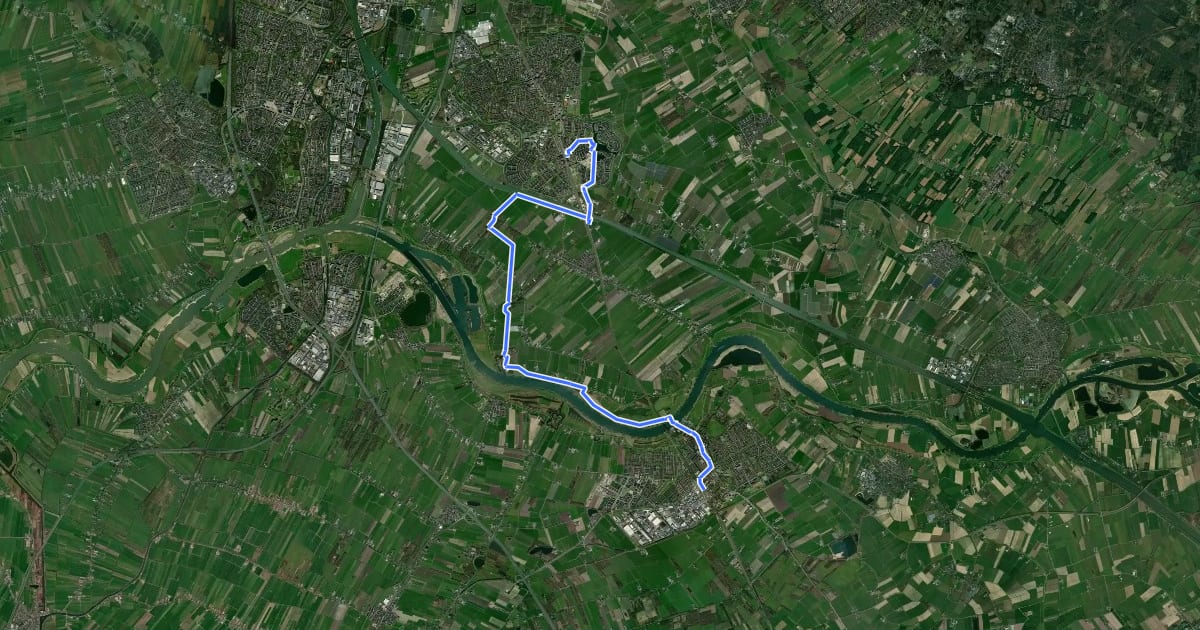 Маршрут NS-wandeling Waterlinie Culemborg на спутниковом снимке