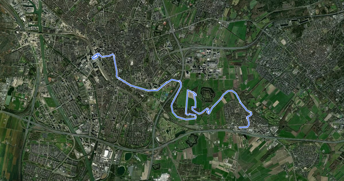 Маршрут NS-wandeltocht Amelisweerd на спутниковом снимке