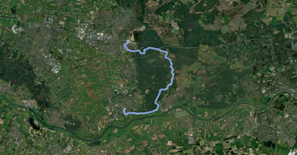 Маршрут NS-wandeltocht Belmonte на спутниковом снимке