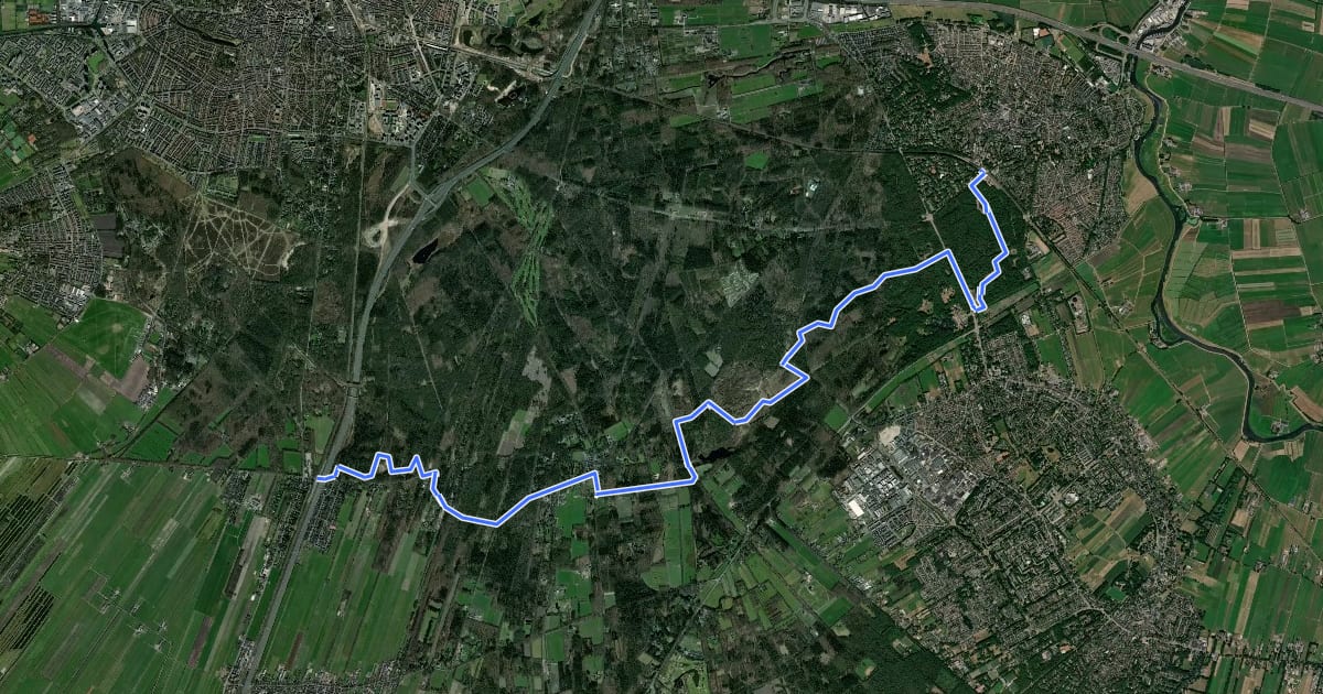 Маршрут NS-wandeltocht De Vuursche на спутниковом снимке