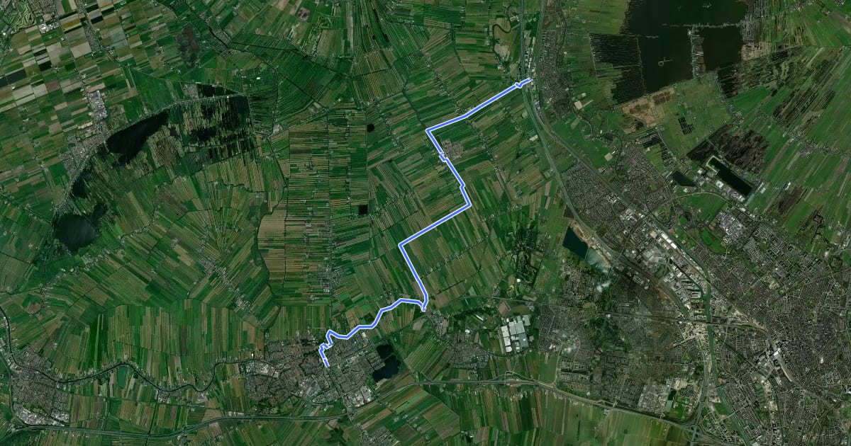 Маршрут NS-wandeltocht Hollandse Kade на спутниковом снимке