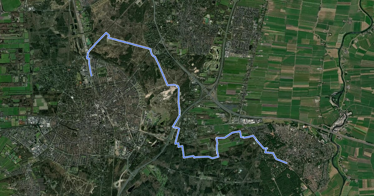 Маршрут NS-wandeltocht Landgoed Groeneveld на спутниковом снимке