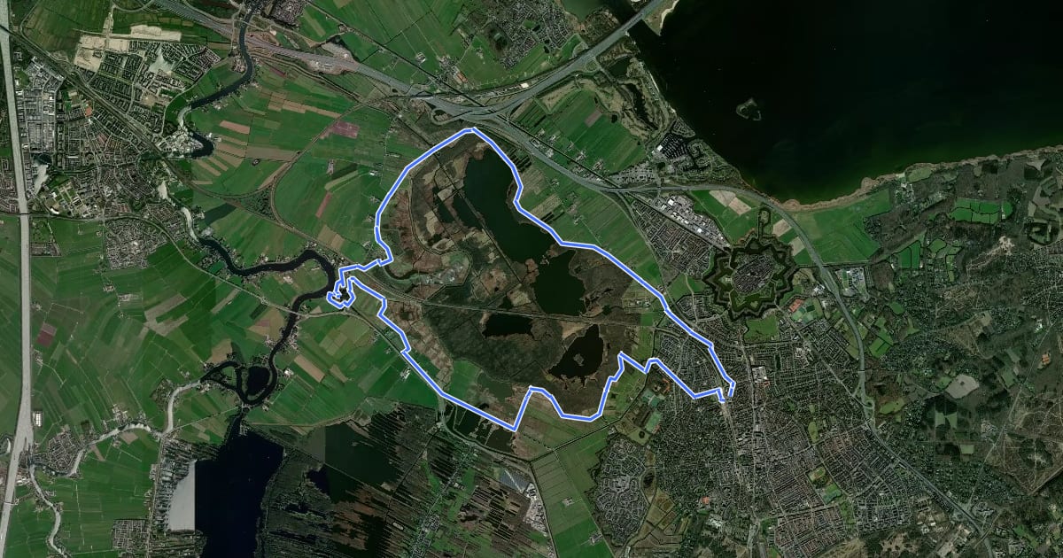 Маршрут NS-wandeltocht Naardermeer на спутниковом снимке