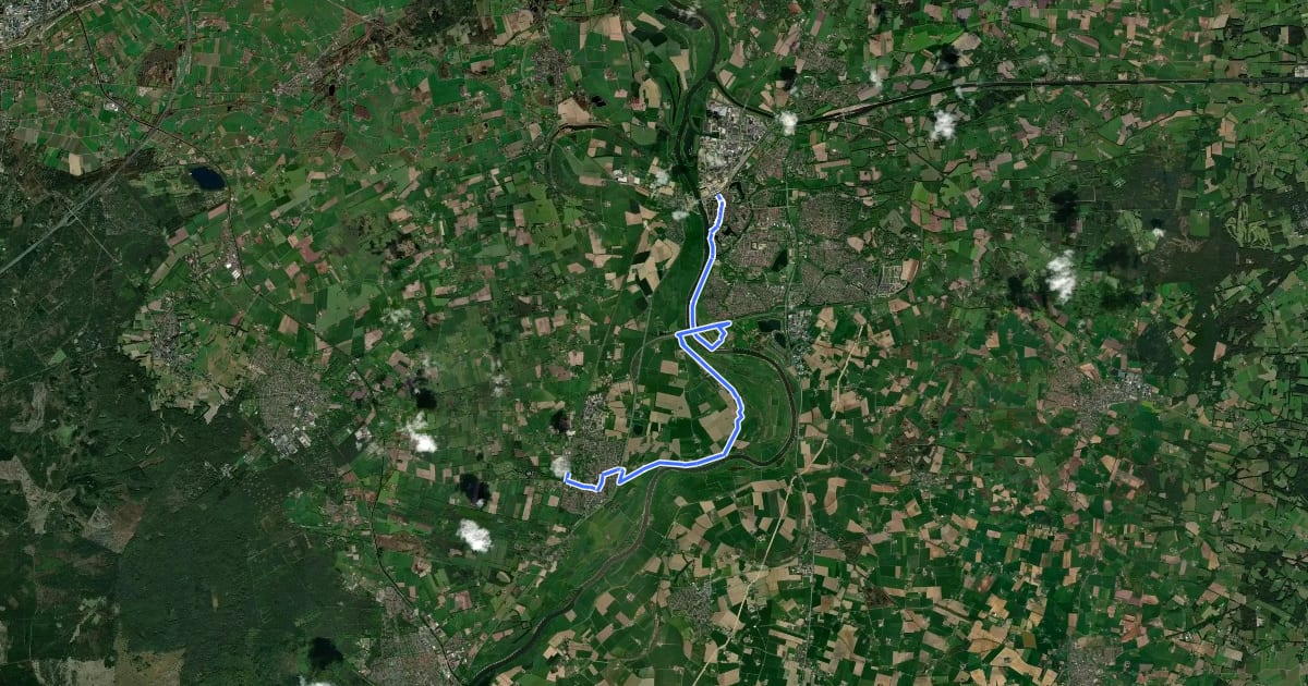 Маршрут NS-Wandeltocht Uiterwaarden van Cortenoever на спутниковом снимке