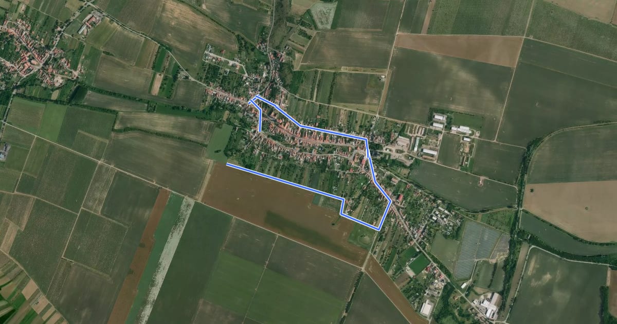 Маршрут NS Za historií, vínem a opevněním на спутниковом снимке