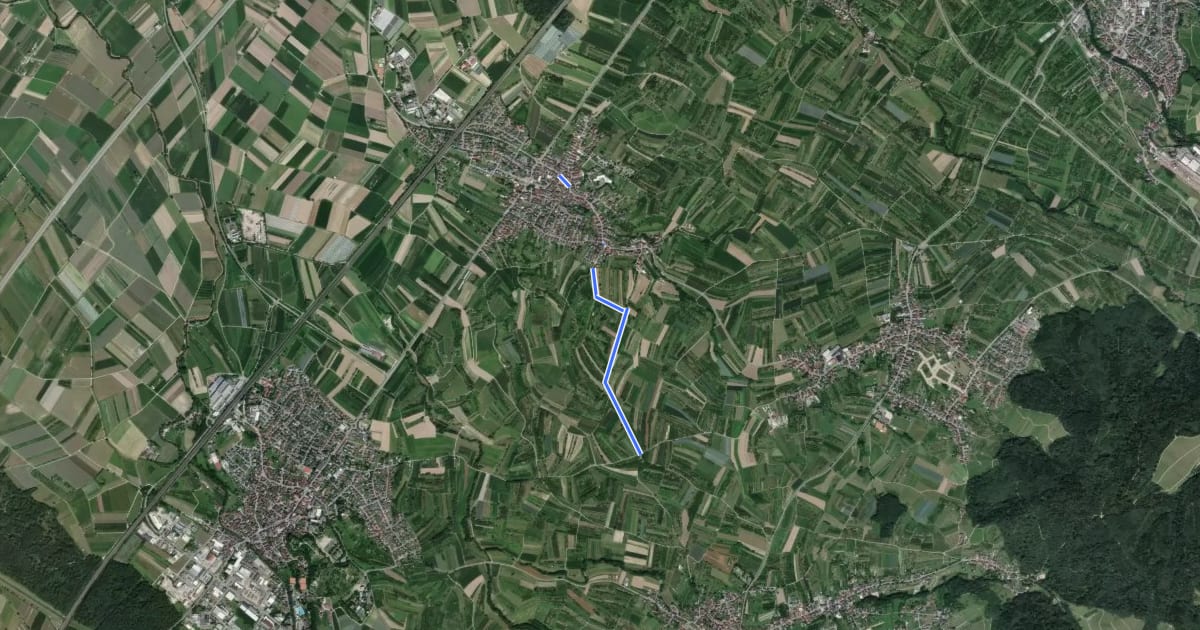 Маршрут Önsbach Ortsmitte - Kappeler Weg на спутниковом снимке