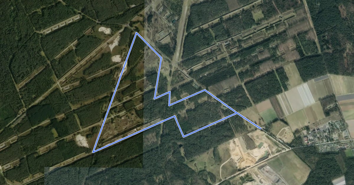 Маршрут NSG Brachter Wald Wanderweg Rot на спутниковом снимке