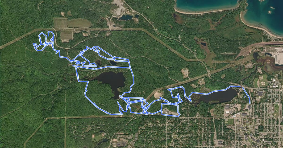 Маршрут NTN Marquette North Trails на спутниковом снимке