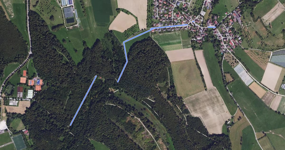 Маршрут Nußbachtal - Deisendorf на спутниковом снимке