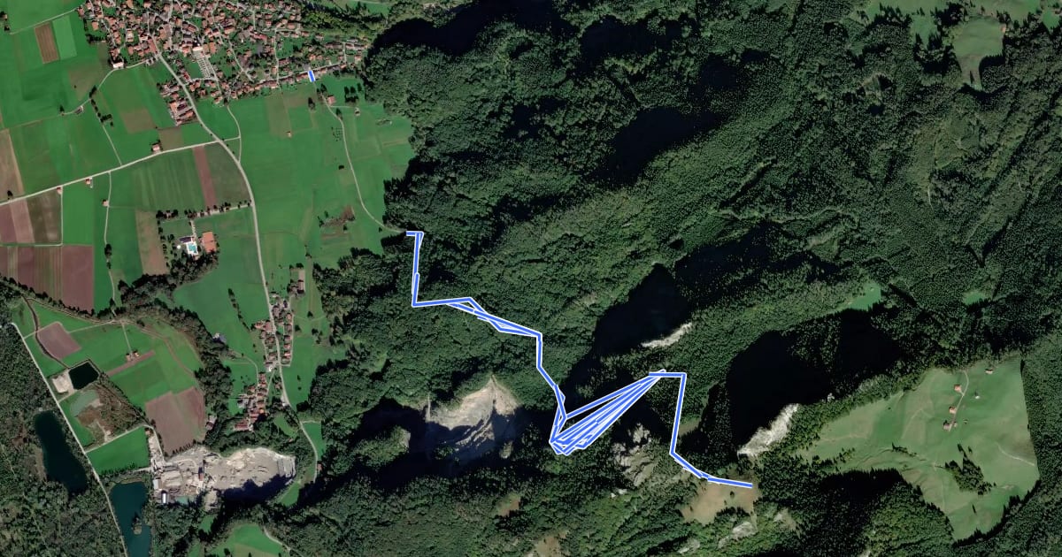 Маршрут Nußdorf-Bichleralm-Heuberg на спутниковом снимке