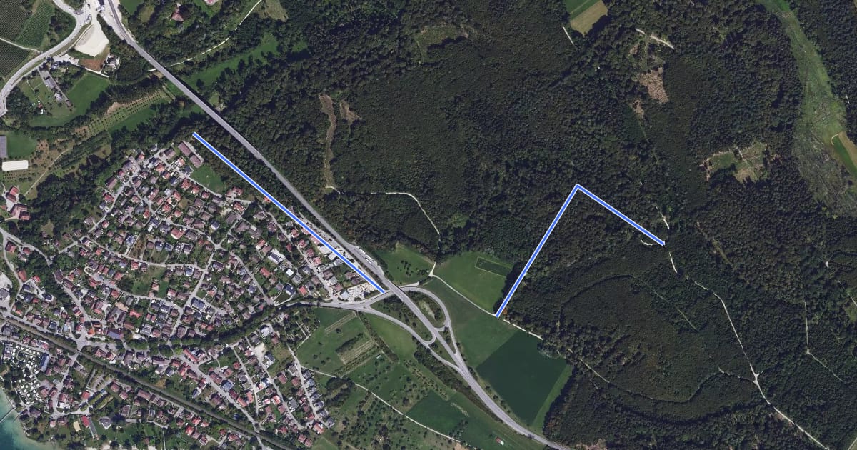 Маршрут Nußdorf - Mauracher Wald на спутниковом снимке