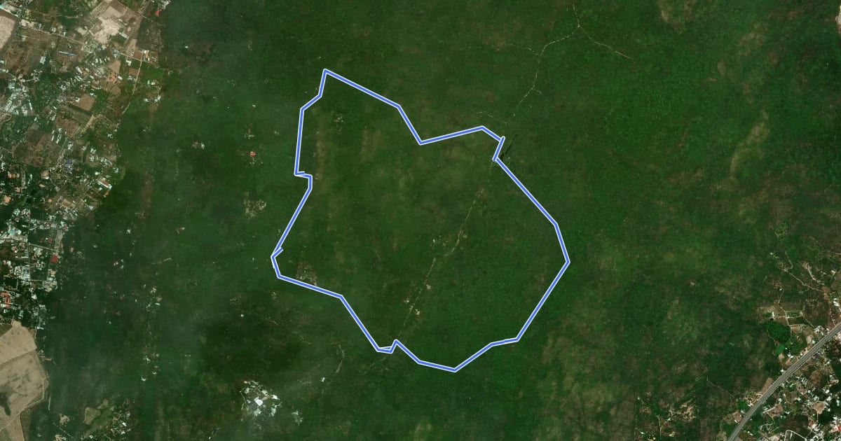 Маршрут Nui Dinh Blue Route на спутниковом снимке