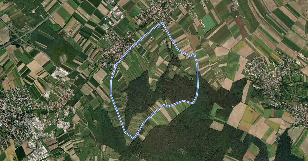 Маршрут NW Sauplatzrunde (Start: Pöttelsdorf Brunngasse) на спутниковом снимке