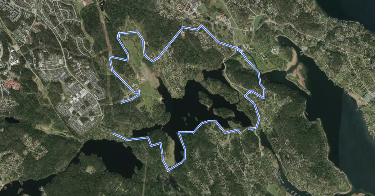 Маршрут Nyckelvandring на спутниковом снимке
