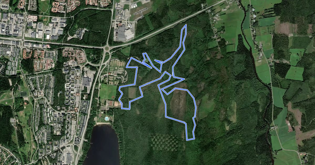 Маршрут Nydala dagspår 10 km на спутниковом снимке