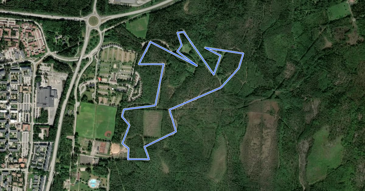 Маршрут Nydala elljusspår 5,0 km на спутниковом снимке