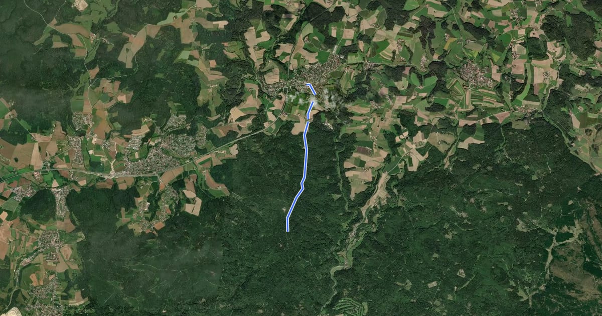 Маршрут O 02 Bernhardswald - Silberweiher (Rotes Dreieck) на спутниковом снимке