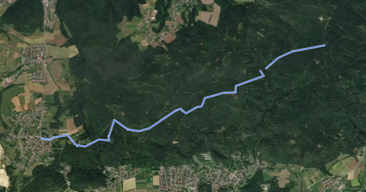 Маршрут O 03 Keilberg - Silberweiher (Grünes Rechteck) на спутниковом снимке