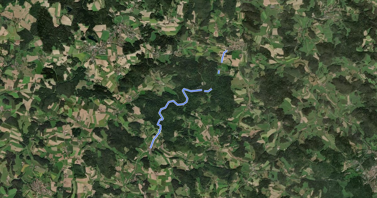 Маршрут O 22 Zell - Süssenbach (Grünes Rechteck) на спутниковом снимке