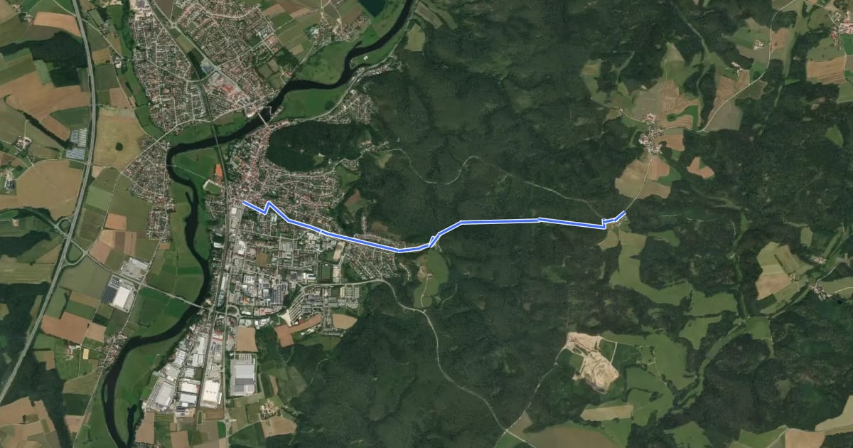 Маршрут O 24 Regenstauf - Maad (Rotes Rechteck) на спутниковом снимке