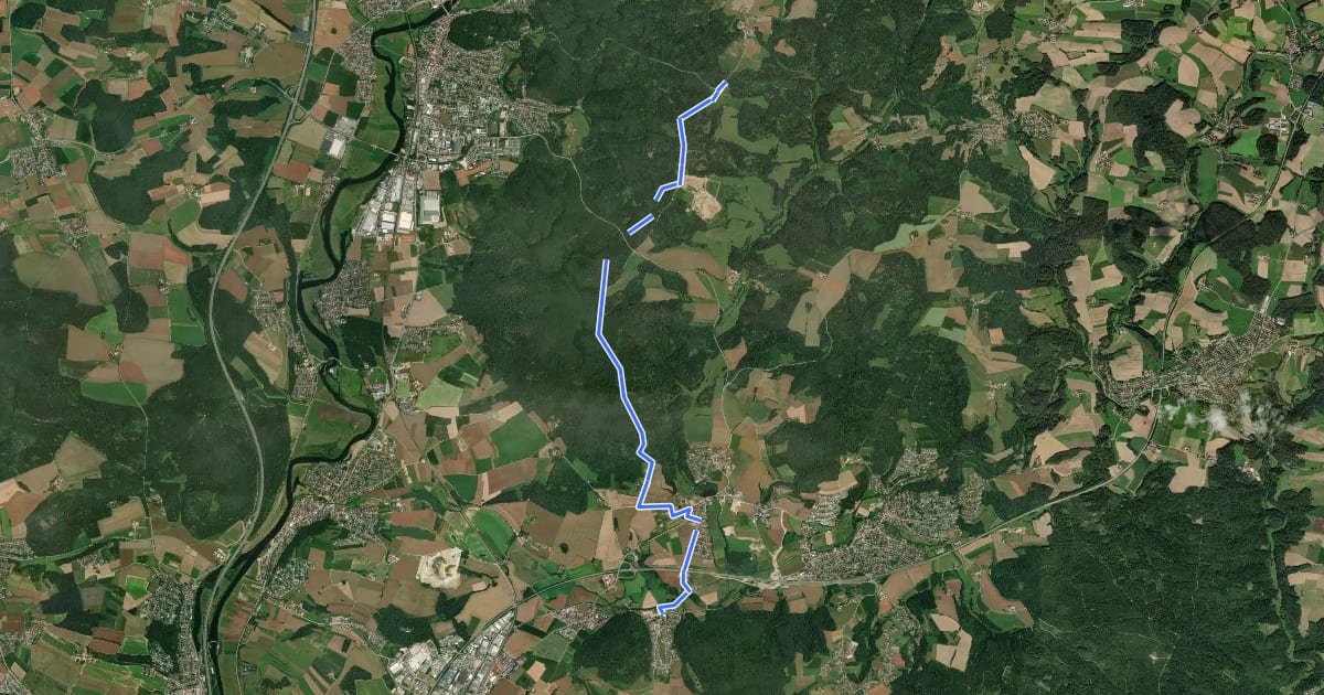 Маршрут O 27 Maad - Irlbach (Grünes Dreieck) на спутниковом снимке