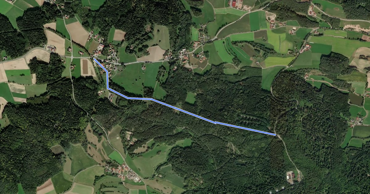 Маршрут O 33 Hirschenbühl - Hetzenbacher Höhe (Rotes Dreieck) на спутниковом снимке