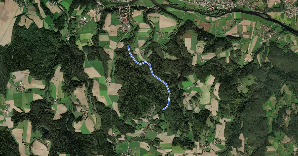 Маршрут O 37 Reichenbach - Kolmberg (Rotes Rechteck) на спутниковом снимке