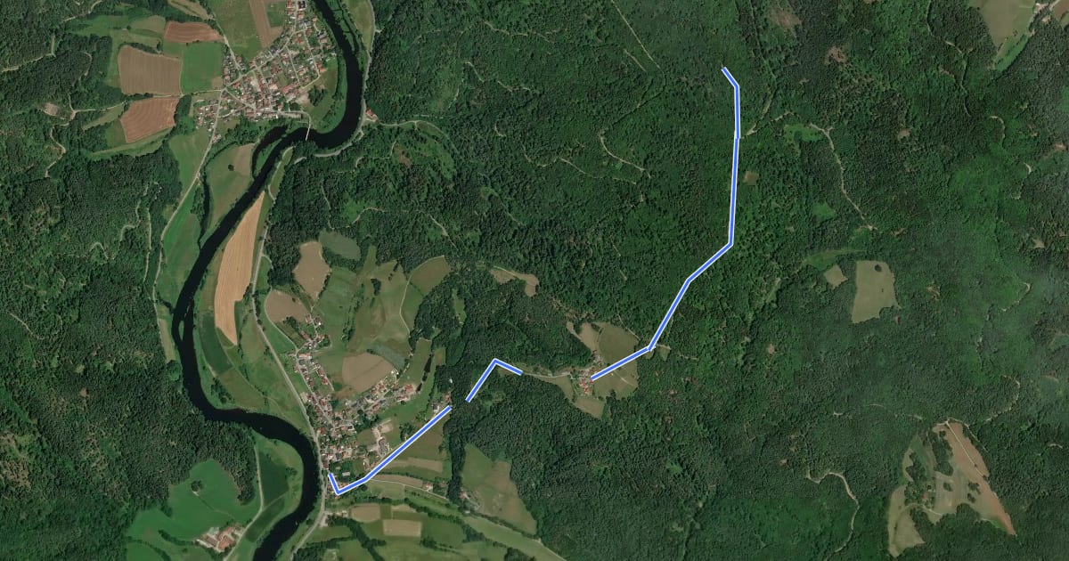 Маршрут O 47 Heilinghausen - Hohenstein (Grünes Rechteck) на спутниковом снимке