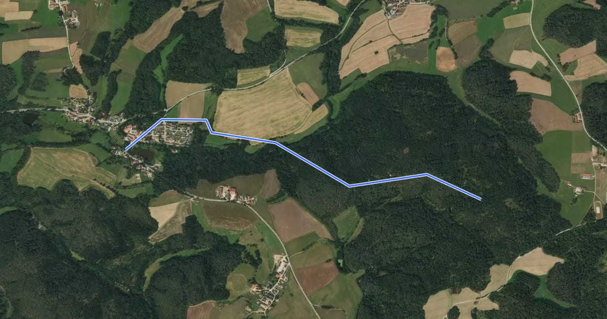 Маршрут O 65 Karlstein - Abzweig n. Kirchberg oder Ödenhof на спутниковом снимке