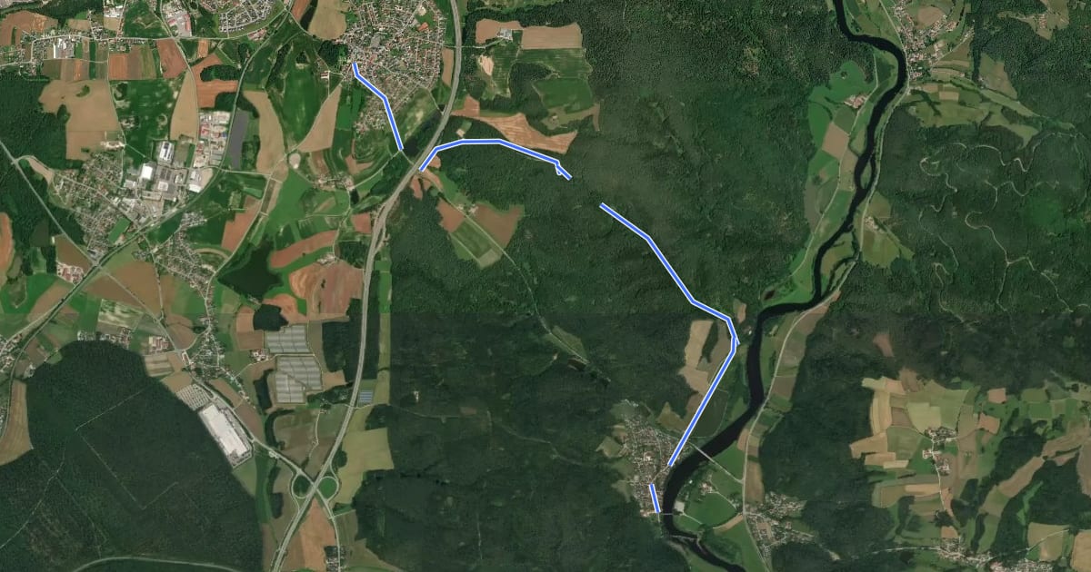 Маршрут O 78 Leonberg - Ramspau (Rotes Rechteck) на спутниковом снимке