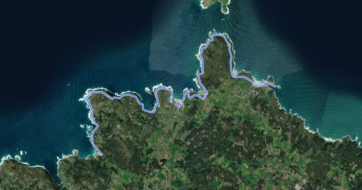 Маршрут O Camiño dos Faros. Etapa 1 Malpica-Niñóns на спутниковом снимке