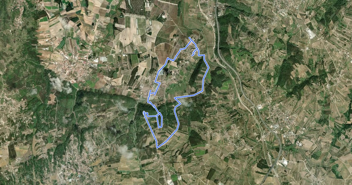 Маршрут O Caminho da Roliça на спутниковом снимке
