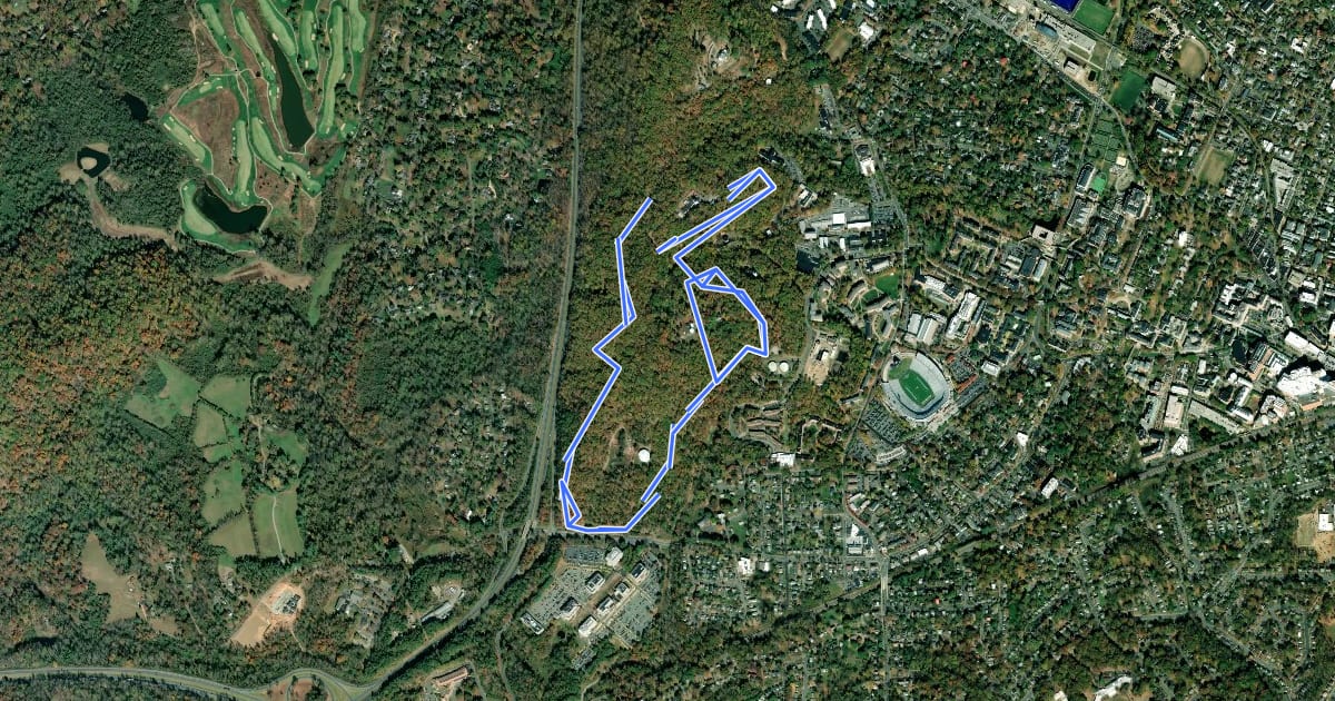 Маршрут O-Hill Black Loop на спутниковом снимке
