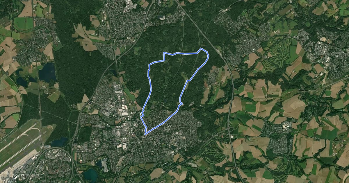 Маршрут O Rundwanderweg Angerland на спутниковом снимке