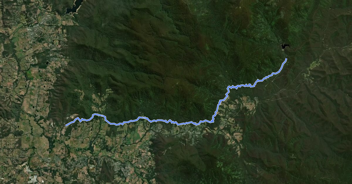 Маршрут O'Shannassy Aqueduct Trail на спутниковом снимке